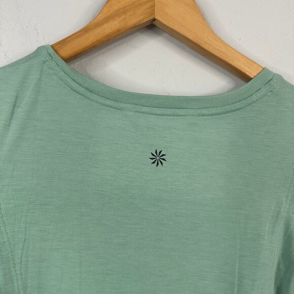 Athleta Raleigh Green Intention Tee Cutout Shoulder - Picture 9 of 10